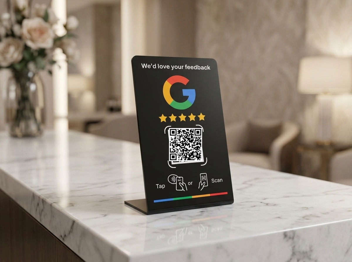 Google Review Table Stand — Black